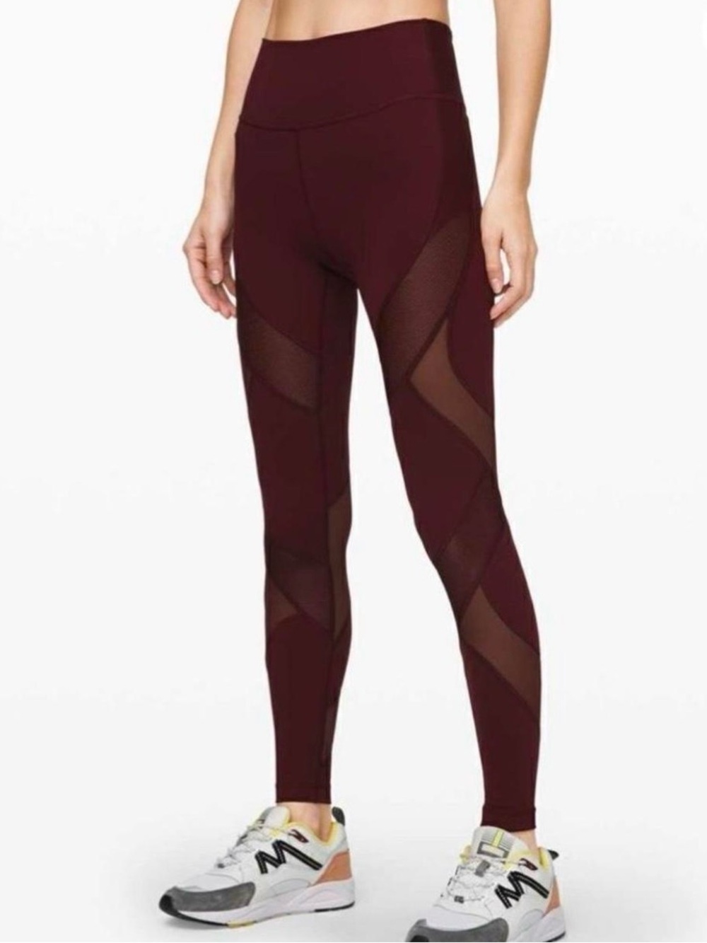 lululemon athletica High-Rise Mesh Panel Leggings - Burgundy